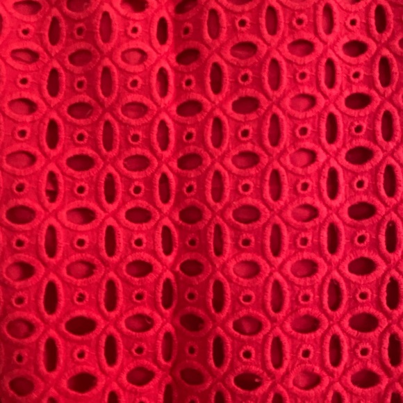 J. Crew The Pencil Skirt Red Eyelet Lace - Picture 3 of 6